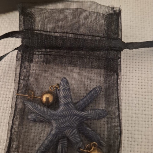 Tortora Studio blue starfish earrings, handmade