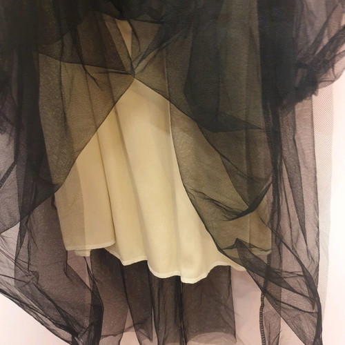 Tulle dress new with black tulle and strapless beige lining