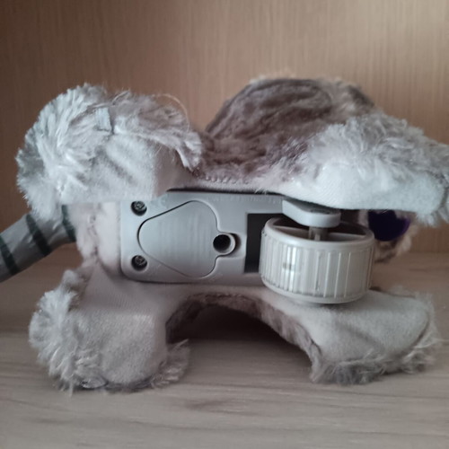 Plush feline doll used with sound