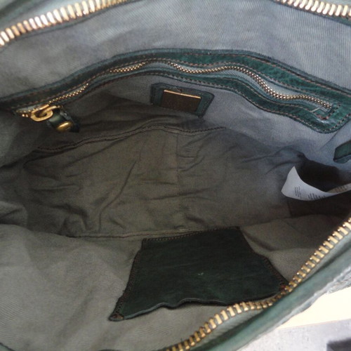 Campomaggi shoulder bag made of natural leather like new, dark green