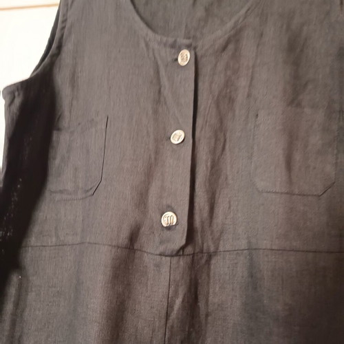 Black linen sleeveless dress size 52, like new