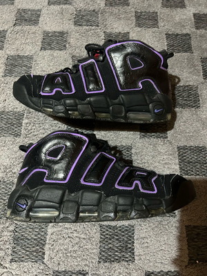 Nike Air More Uptempo μεταχειρισμένα, μαύρα και μωβ, μέγεθος 44
