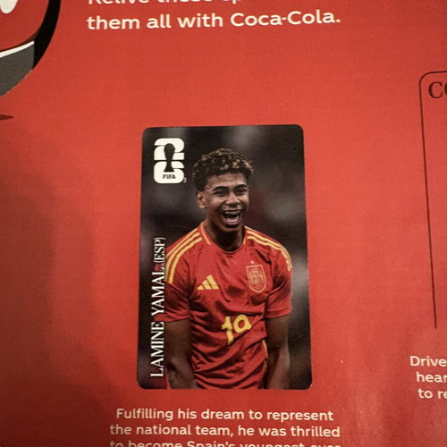 Lamine Yamal Sticker Coca Cola and Panini Collaboration