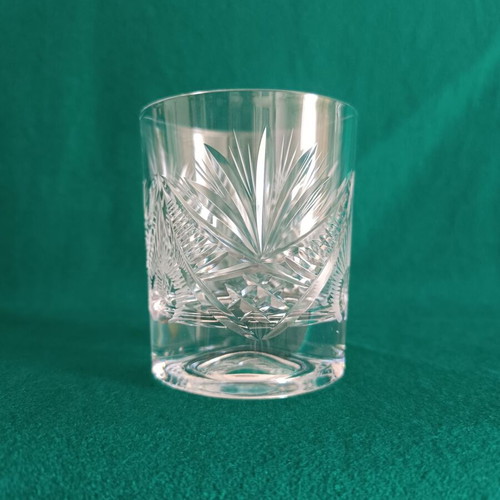 Vintage Bohemia crystal whiskey glasses set of 6 with ice bucket like new