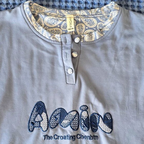 Pajama top XXL, blue cotton