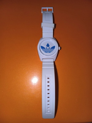 Adidas Originals Santiago watch used, white, needs new battery