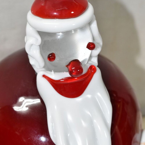Vintage handmade glass Santa Claus figurine used