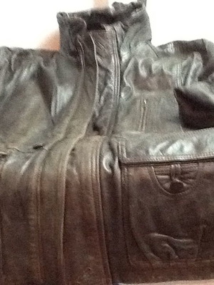 Кожено мъжко яке употребявано, размер XL, кафяво