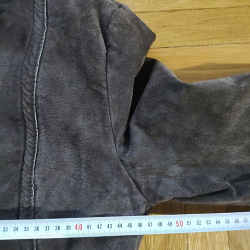 Zara brown long leather coat like new with synthetic fur lining