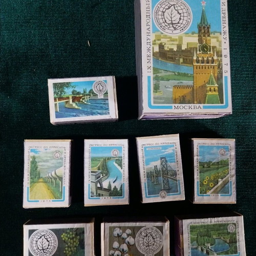 Russian match set used from 1975 with wooden boxes