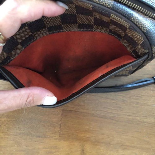Louis Vuitton damier crossbody bag used, brown