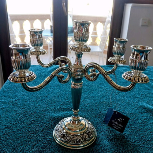 Silver-plated five-arm candlestick new