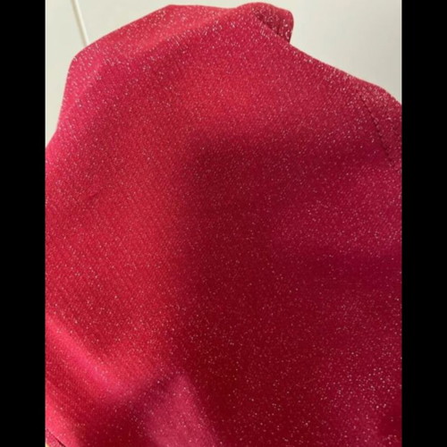 Shein one shoulder crop top, burgundy with glitter