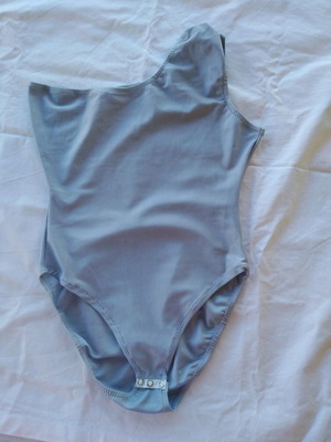 Grey one-shoulder vintage TSEKLENIS bodysuit like new