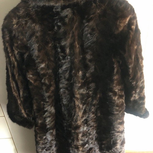 Mink fur coat dark brown vison like new medium large