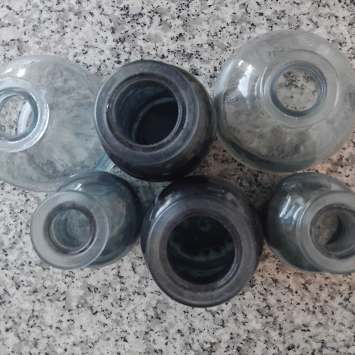 Vintage glass bottle set of 6 IKEA ÅTGÅNG 1999
