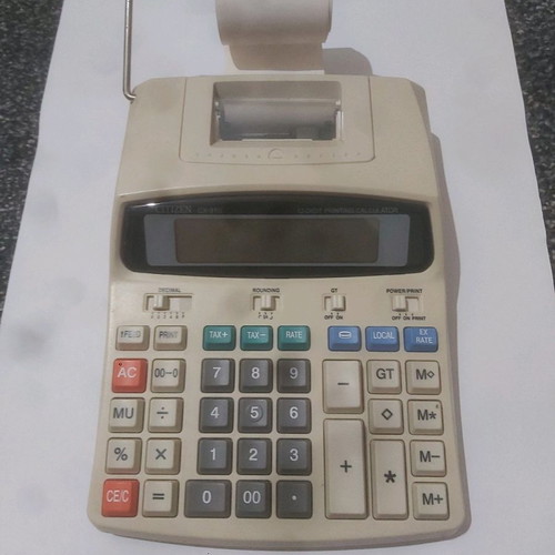 Citizen calculator used, works with batteries or cable