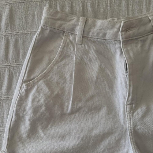 Bershka Mom denim white shorts