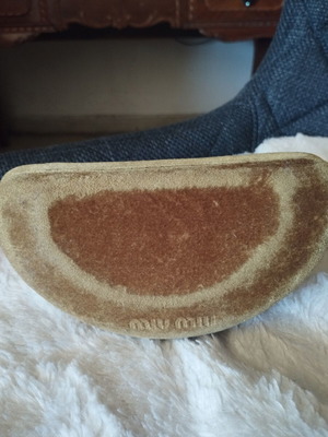 Miu Miu velvet glasses case used, olive green