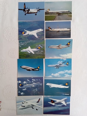 Lufthansa airline issued postcards set of 12, like new, historic fleet