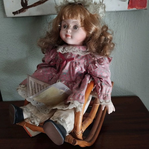 Vintage porcelain dolls used, pack of 3, 90s collection