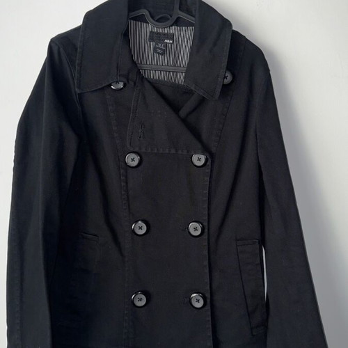 H&M black trench-style jacket like new, size 40