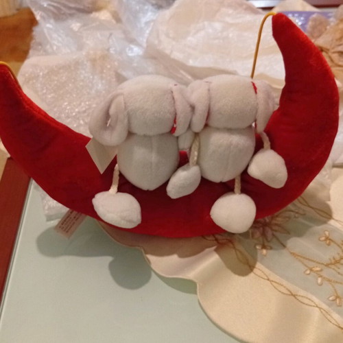 Velvet decorative bears like new