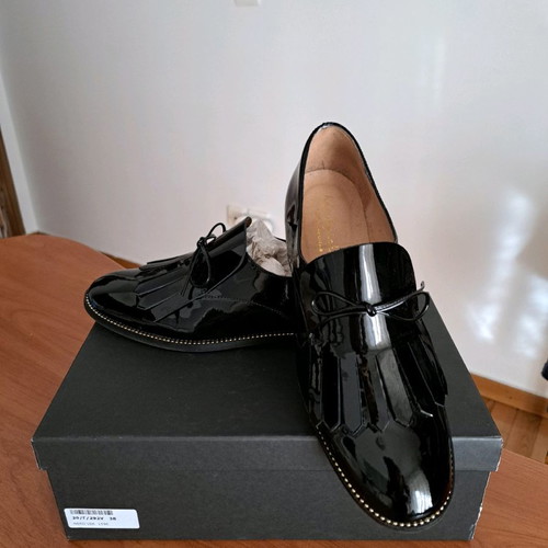 Perla Pura women's shoes new, black patent leather, size 38