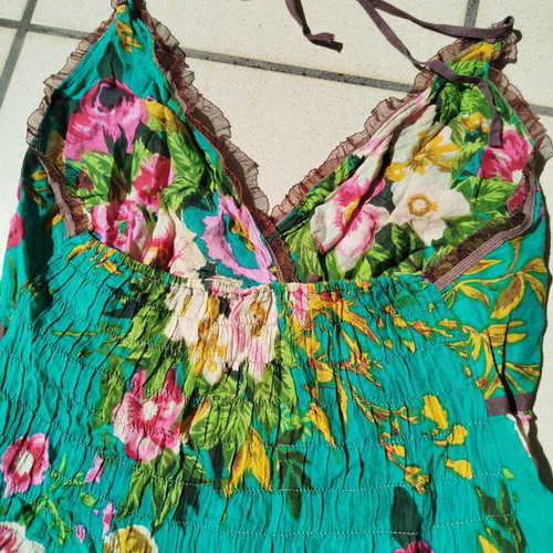 Vintage Y2K Floral Halter Mini Dress like new, fairycore boho coquette