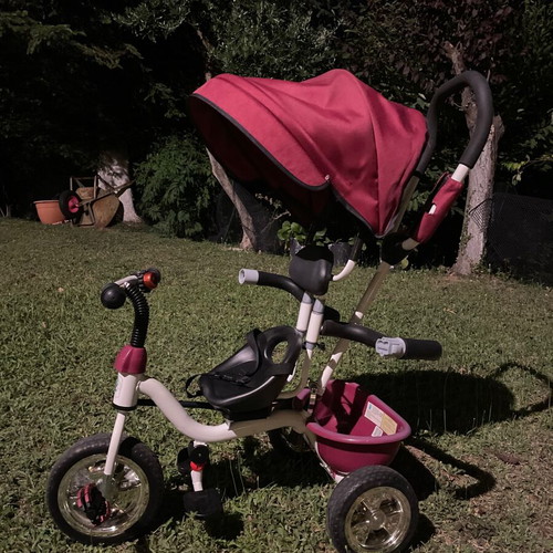 Children's tricycle with rotating seat, parent handle and sunshade, new