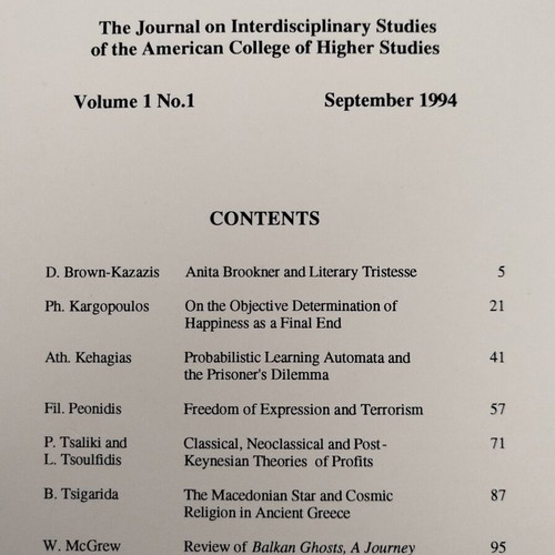 Journal of Liberal Arts four issues new, English