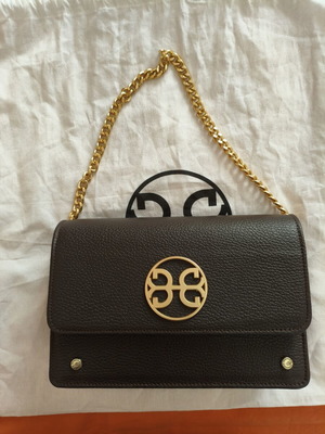 Bonendis leather shoulder bag, dark brown