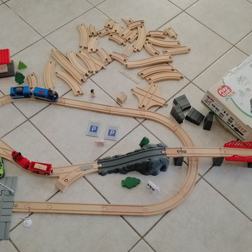 Playtive Junior Railway Set 72 Pieces Like New Wooden Train