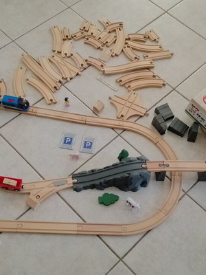 Playtive Junior Railway Set 72 Pieces Like New Wooden Train