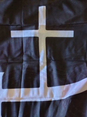 Traditional Mani Banner new with Christian cross and yatagan symbol