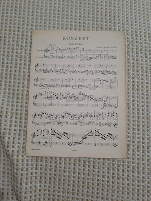 Παρτιτούρα σόλο βιολιού Κοντσέρτο J. Brahms Op. 102 μεταχειρισμένη