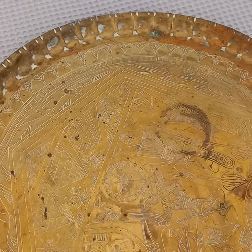 Handmade brass tray used from Egypt