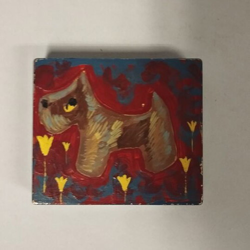 Vintage State Express metal cigarette box used, hand-painted