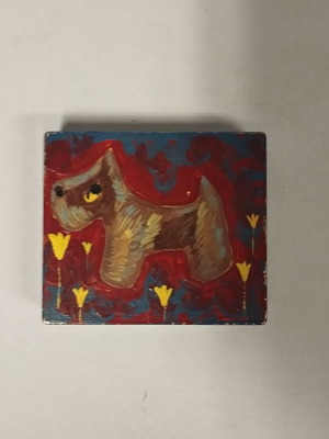 Vintage State Express metal cigarette box used, hand-painted