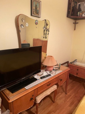Bedroom furniture set used with bed, mattress, 2 nightstands, dressing table