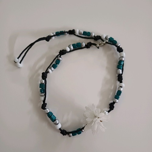Anklet new handmade, black and green