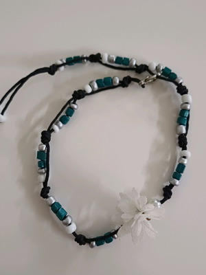 Anklet new handmade, black and green