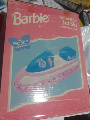 Inflatable collectible Barbie jet ski new 1.50x83cm