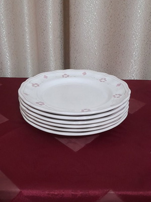 Longchamp vintage shallow plates set of 6, floral design