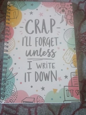 Notebook A5 spiral "Crap I'll forget unless I write it down"