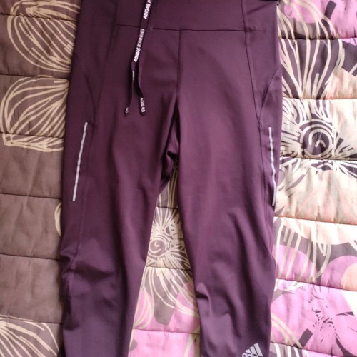 Adidas 3/4 leggings used, purple eggplant color, size S
