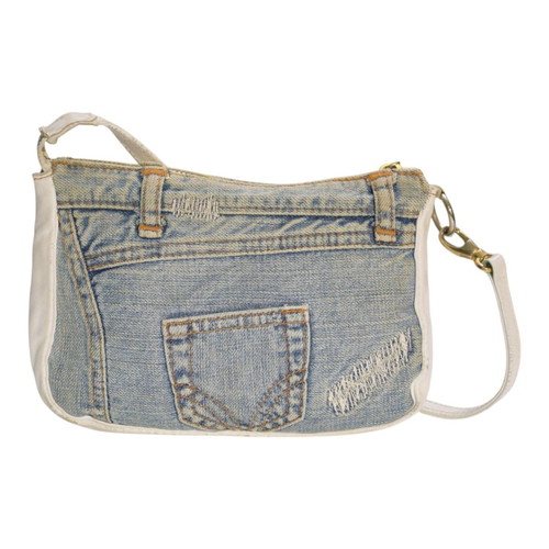 Dolce & Gabbana vintage denim shoulder bag with leopard lining used
