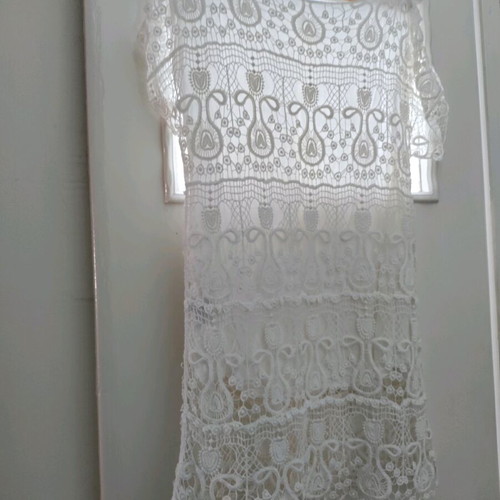 Mini lace dress like new, white, size S