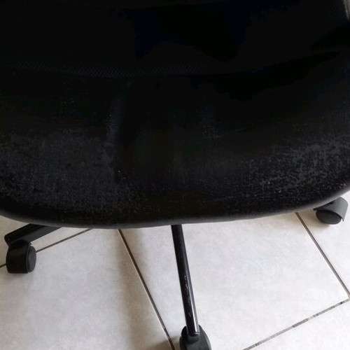 Black office chair with leatherette seat and backrest