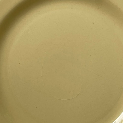 Set of 6 antique Wood's Ware plates used, ceramic, yellow